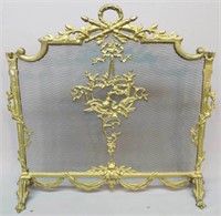 ROCOCO STYLE BRASS FIRESCREEN, MID 20TH C.