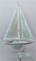 COPPER SAILBOAT WEATHERVANE WITH DIRECTIONALS