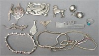 LOT OF STERLING SILVER  JEWELRY = 3.7 OZT