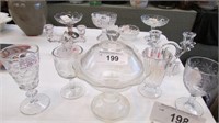 Pressed Glass Lot Covered Dish,Celery