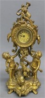 FRENCH STYLE FIGURAL GILT SPELTER CLOCK