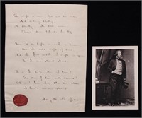 Longfellow, Henry.  Autograph Manuscript Signed