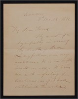 John Whittier & Henry Longfellow.  Letter Signed
