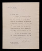 Wilson, Woodrow.  Typed Letter Signed