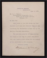 McKinley, William.  Typed Letter Signed