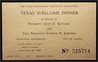 [John F. Kennedy]  Texas Dinner Ticket