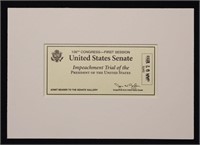 [Bill Clinton]  Impeachment Trial Ticket