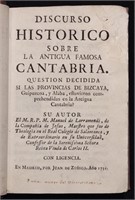[Spain, Cantabria]  Discurso Historico, 1736