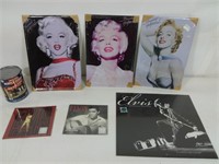 3 affiches Marilyn Monroe + 3 calendriers Elvis