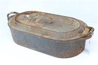 Vintage Cast Iron Deep Fish Fryer Pan 3060  w/ Lid