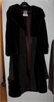 Lester Melnick Faux Fur Coat with Leather Trim