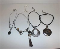 Black & Silver Tone Costume Necklaces (lot of 5)