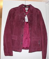 Chico's Wine Berry Leather Ladies Jacket