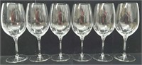 (6) Crystal Wine Glasses