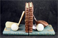 Vintage Golf Club Collectible Book Ends