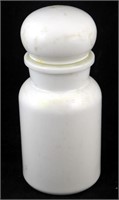 Belgium Milk Glass 8 1/2" Apothecary Jar Bottle