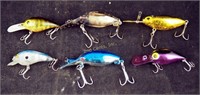 6 Wiggle Wart & Diving Spoonbill Vintage Lures