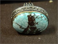 Antique Natural Oval Turquoise Ring