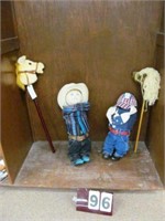 (2) stick horse and 2 little guys