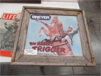 Roy Rogers Framed Breyer Box & Misc.