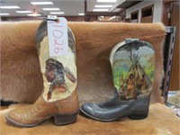 (2) painted boots