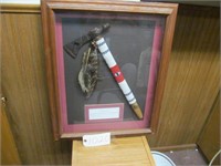 Ceremonial Pipe/Ax in shadowbox