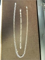 925 Figaro Link Chain Bracelet & Necklace