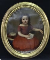 O/C AMER. SCHOOL PORTRAIT OF A GIRL IN A RED DRESS