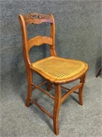 Carved Chair with Cane Seat