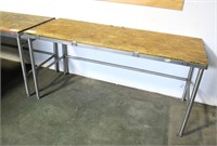2- 6' stainless steel tables with wood tops