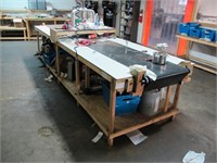 14' x 4' wooden work table