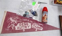Gene Autry Banner, Buttons, Misc.