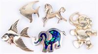 Jewelry Sterling Silver Figural Animal Brooches