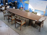 12' Bevis conference table with 8 gunlocke chairs
