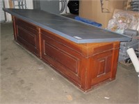 Vintage 9' wood counter with formica top