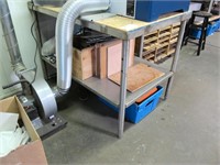 4' stainless steel work table with wood top