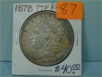1878 Morgan Silver Dollar - 7 Tail Feathers '78 Re