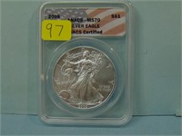 2009 American Silver Eagle Dollar - ANACS MS-70