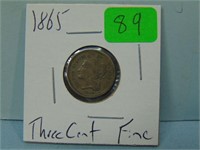 1865 United States Three Cent Nickel - Fine