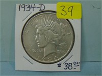 1934-D Peace Silver Dollar - Fine