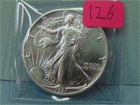 1991 American Silver Eagle Bullion Dollar