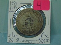 1894 South Africa Silver 2 1/2 Shillings - Fine