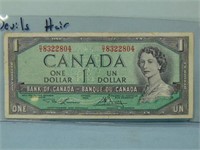 1954 Canada $1 Note - Devil's Hair Version