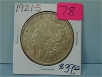 1921-S Morgan Silver Dollar - About Uncirculated