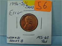 1946-S/S Error Wheat Penny - WRPM #30 RPM #9B MS-6