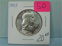 1951 Franklin Silver Half Dollar - BU