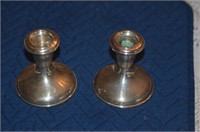 PAIR OF WEIGHTED STERLING SILVER CANDLESTICKS