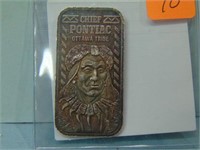Chief Pontiac Silver Bullion Art Bar - 20 Grams
