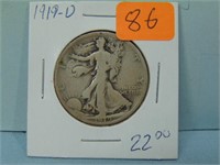 1919-D Walking Liberty Silver Half Dollar - G
