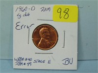 1960-D Large Date Error Lincoln Penny - BU